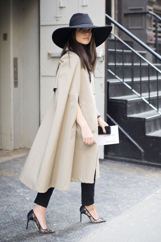 Winter workwear inspiration with elegant cape coat
