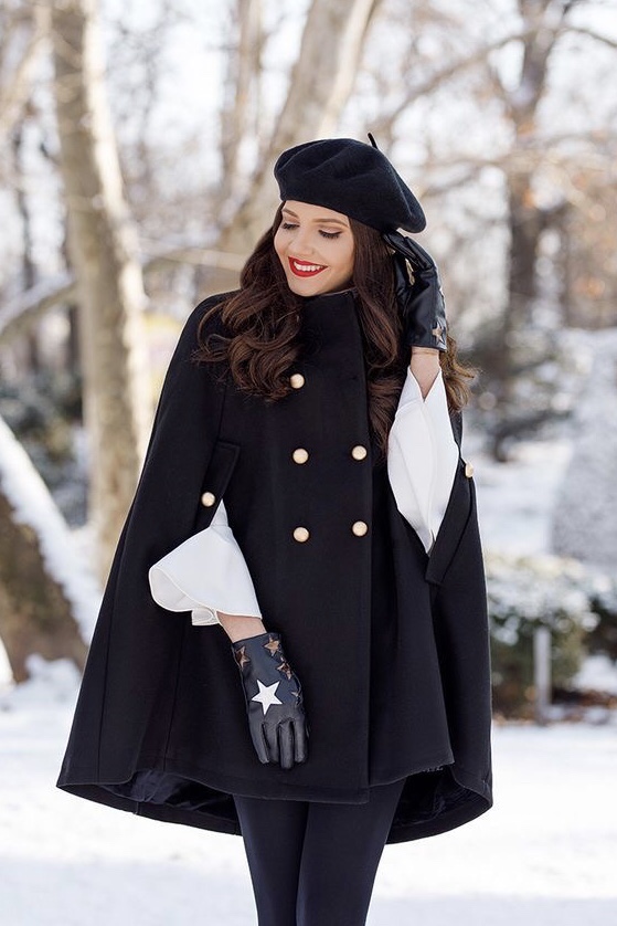 Winter workwear inspiration with elegant cape coat