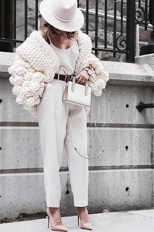 Winter workwear inspiration with warm sweater jumper