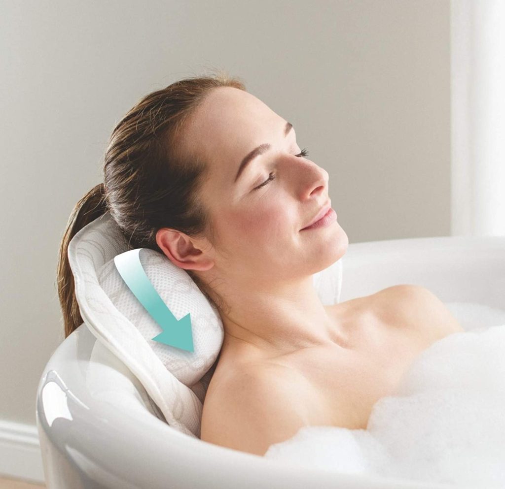 Take a relaxing bath at home with this amazing ergonomic bath pillow.