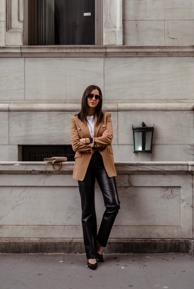 Emily Ratajkowski Takes The Leather Trouser Trend For A Spin